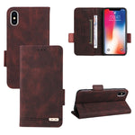 Custodia portafoglio in pelle con chiusura magnetica per iPhone X
