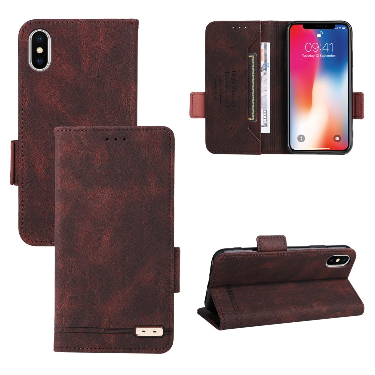Custodia portafoglio in pelle con chiusura magnetica per iPhone X