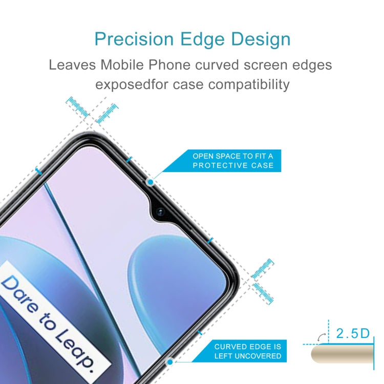 Pellicola in vetro temperato 9H 2.5D da 0,26 mm, For OPPO Realme C35 (1 PC)