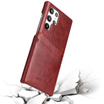 Fierre Shann Retro Oil Wax Texture PU Custodia in pelle con slot per schede, For Samsung Galaxy S22 Ultra 5G, For Samsung Galaxy S22+ 5G, For Samsung Galaxy S22 5G
