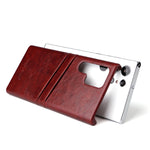 Fierre Shann Retro Oil Wax Texture PU Custodia in pelle con slot per schede, For Samsung Galaxy S22 Ultra 5G, For Samsung Galaxy S22+ 5G, For Samsung Galaxy S22 5G