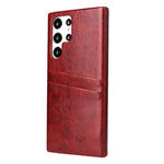 Fierre Shann Retro Oil Wax Texture PU Custodia in pelle con slot per schede, For Samsung Galaxy S22 Ultra 5G, For Samsung Galaxy S22+ 5G, For Samsung Galaxy S22 5G
