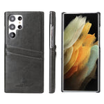 Fierre Shann Retro Oil Wax Texture PU Custodia in pelle con slot per schede, For Samsung Galaxy S22 Ultra 5G, For Samsung Galaxy S22+ 5G, For Samsung Galaxy S22 5G