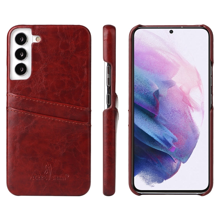 Fierre Shann Retro Oil Wax Texture PU Custodia in pelle con slot per schede, For Samsung Galaxy S22 Ultra 5G, For Samsung Galaxy S22+ 5G, For Samsung Galaxy S22 5G