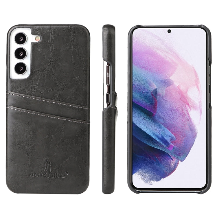 Fierre Shann Retro Oil Wax Texture PU Custodia in pelle con slot per schede, For Samsung Galaxy S22 Ultra 5G, For Samsung Galaxy S22+ 5G, For Samsung Galaxy S22 5G