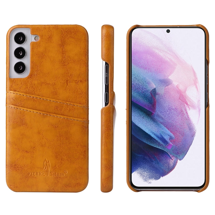 Fierre Shann Retro Oil Wax Texture PU Custodia in pelle con slot per schede, For Samsung Galaxy S22 Ultra 5G, For Samsung Galaxy S22+ 5G, For Samsung Galaxy S22 5G