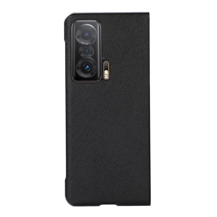 Custodia per telefono antiurto in vera pelle con trama incrociata, For Honor Magic V