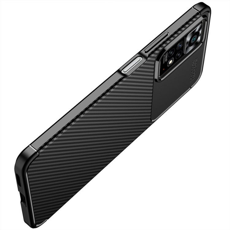 Custodia per telefono in TPU antiurto con struttura in fibra di carbonio, For Xiaomi Redmi Note 11 Pro Overseas Version, For Xiaomi Redmi Note 11 Overseas Version, For vivo iQOO U5 / T1 India / Y75 5G / Y55 5G Taiwan