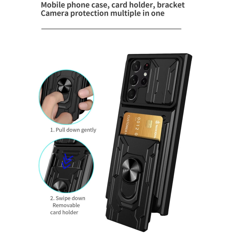 Custodia per telefono con scheda Camshield scorrevole, For Samsung Galaxy S22 Ultra 5G