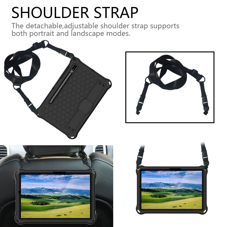 Design a nido d'ape EVA + custodia per tablet PC con cinturino, For Samsung Galaxy Tab S8 / Tab S7