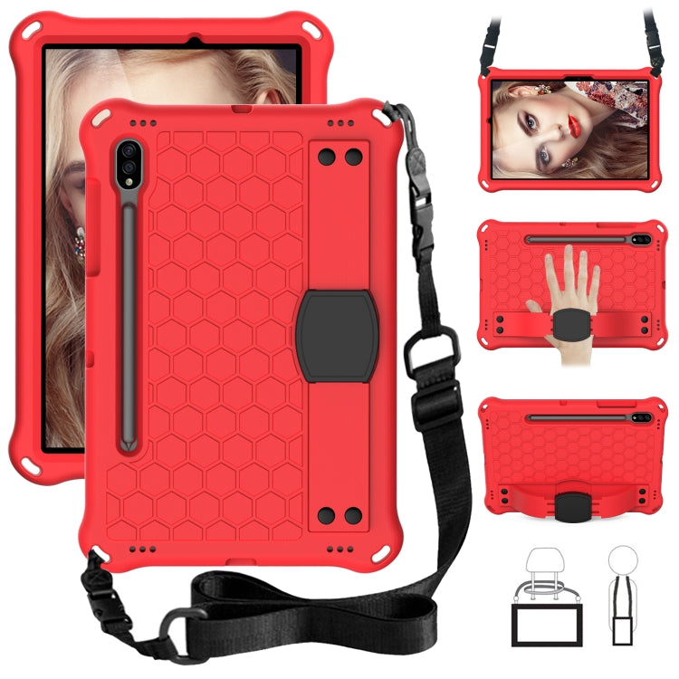 Design a nido d'ape EVA + custodia per tablet PC con cinturino, For Samsung Galaxy Tab S8 / Tab S7