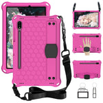 Design a nido d'ape EVA + custodia per tablet PC con cinturino, For Samsung Galaxy Tab S8 / Tab S7