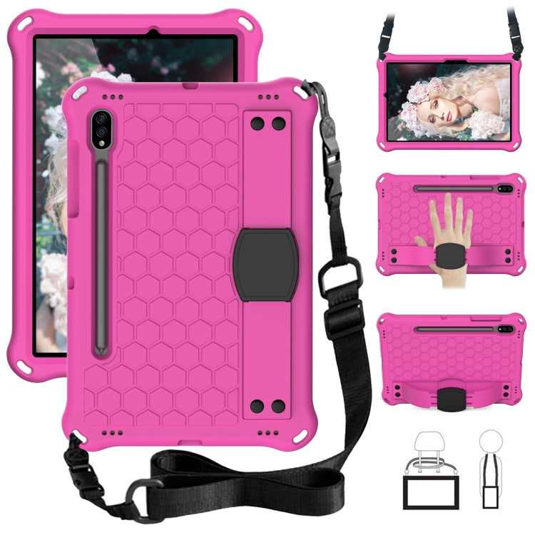 Design a nido d'ape EVA + custodia per tablet PC con cinturino, For Samsung Galaxy Tab S8 / Tab S7
