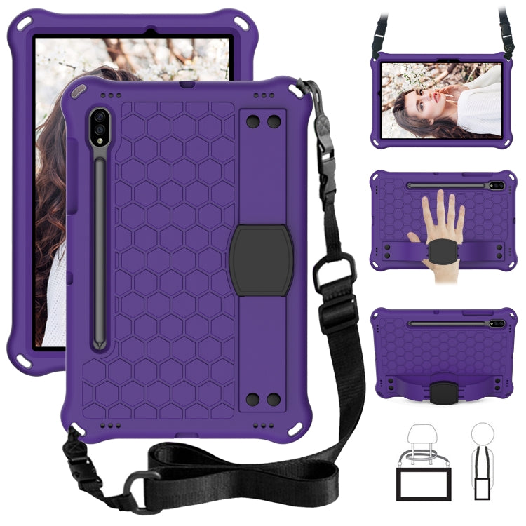 Design a nido d'ape EVA + custodia per tablet PC con cinturino, For Samsung Galaxy Tab S8 / Tab S7