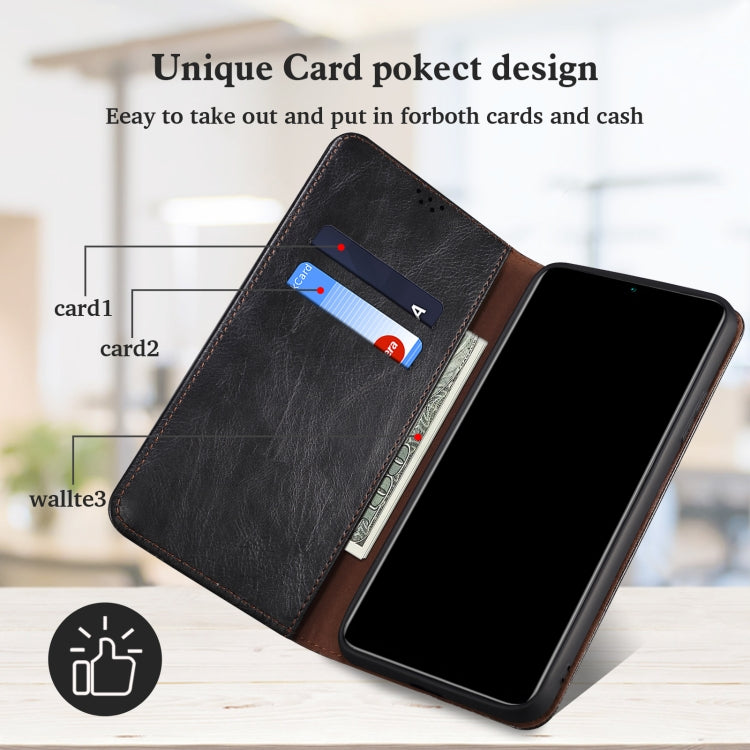 Custodia per telefono in pelle con trama di cavallo pazzo in cera d'olio, For Xiaomi Redmi Note 11S / Note 11 Foreign Version