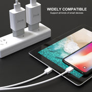 IVON AD-33 2 in 1 Caricatore da viaggio con porta USB singola da 2,1 A + set di cavi dati da USB a 8 pin da 1 m,, EU Plug, US Plug