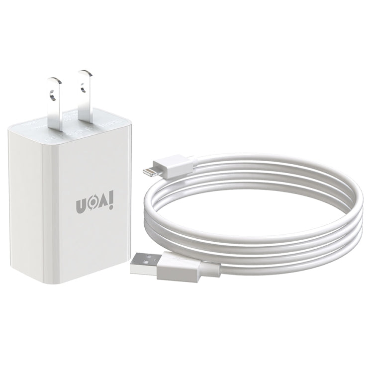 IVON AD-33 Caricatore da viaggio USB 2,1A con cavo 8 pin 1 m