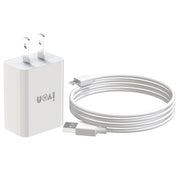 IVON AD-33 2 in 1 Caricatore da viaggio con porta USB singola da 2,1 A + set di cavi dati da USB a 8 pin da 1 m,, EU Plug, US Plug