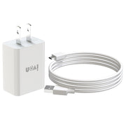 IVON AD-33 2 in 1 Caricatore da viaggio con porta USB singola da 2,1 A + set di cavi dati da USB a Micro USB da 1 m,, EU Plug, US Plug