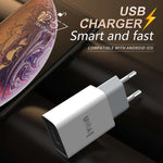 IVON AD-33 caricatore da viaggio USB 2,1A con cavi 1m