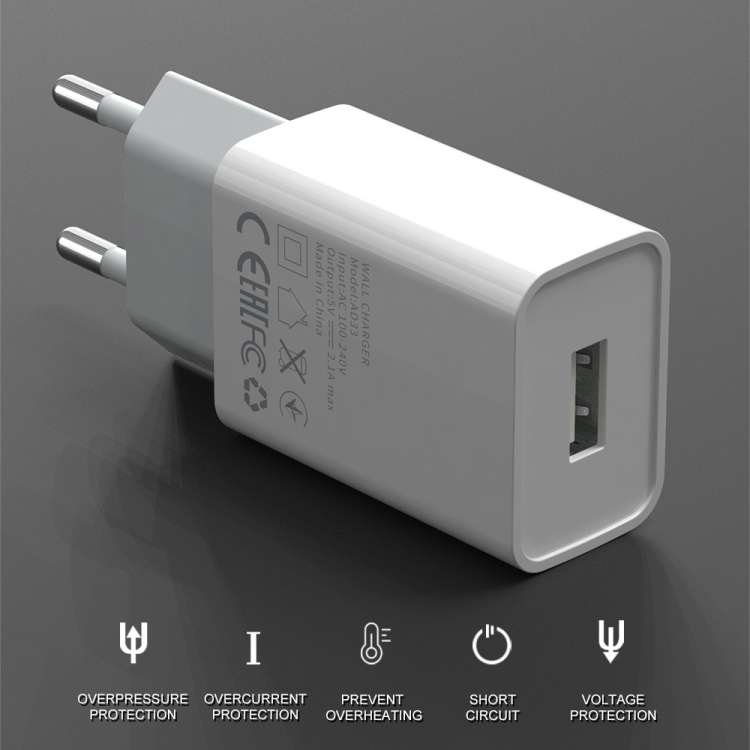 IVON AD-33 caricatore da viaggio USB 2,1A con cavi 1m
