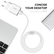 IVON AD-35 2 in 1 18W QC3.0 Caricabatteria da viaggio con porta USB + Set di cavi dati da USB a 8 pin da 1 m,, EU Plug, US Plug