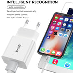 Caricabatterie da viaggio 18W QC3.0 con cavo USB 8 pin 1m