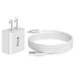 Caricabatterie da viaggio 18W QC3.0 con cavo USB 8 pin 1m