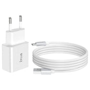 IVON AD-35 2 in 1 18W QC3.0 Caricabatteria da viaggio con porta USB + Set di cavi dati da USB a Micro USB da 1 m,, EU Plug, US Plug