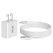 IVON AD-35 2 in 1 18W QC3.0 Caricabatteria da viaggio con porta USB + Set di cavi dati da USB a Micro USB da 1 m,, EU Plug, US Plug