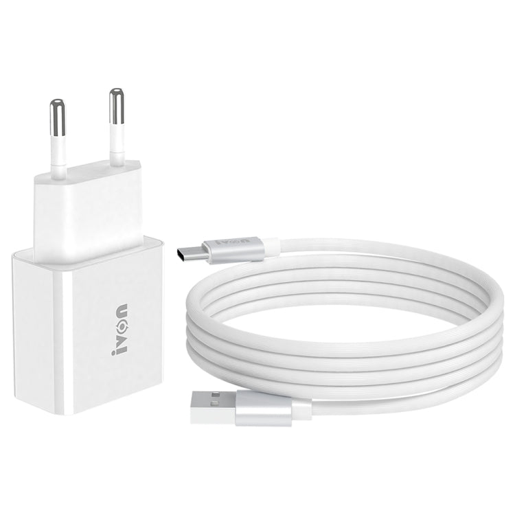 IVON AD-35 Caricatore da viaggio USB QC3.0 18W con cavi USB-C