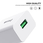 IVON AD-35 Caricatore da viaggio USB QC3.0 18W con cavi USB-C
