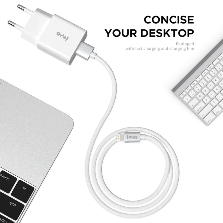 IVON AD-35 Caricatore da viaggio USB QC3.0 18W con cavi USB-C