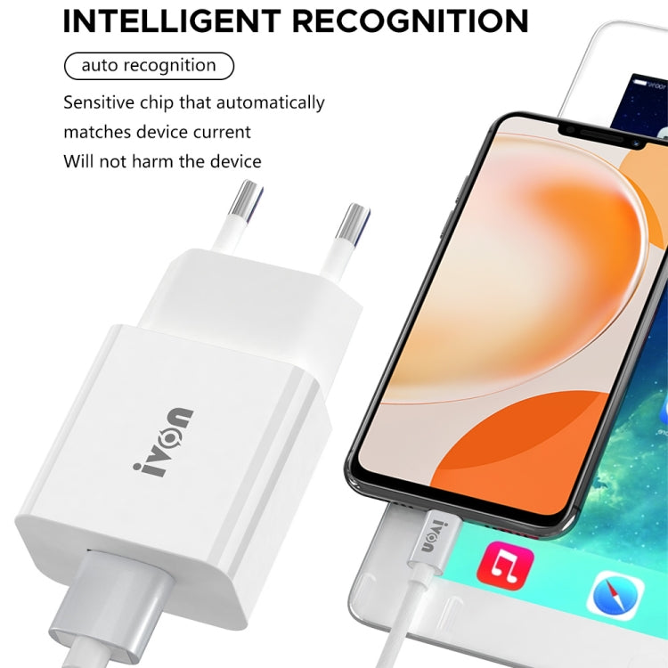 IVON AD-35 Caricatore da viaggio USB QC3.0 18W con cavi USB-C