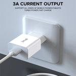 IVON AD-35 Caricatore da viaggio USB QC3.0 18W con cavi USB-C