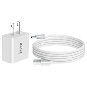 IVON AD-35 2 in 1 Caricatore da viaggio con porta USB QC3.0 da 18 W + set di cavi dati da USB a USB-C / Type-C da 1 m,, EU Plug, US Plug