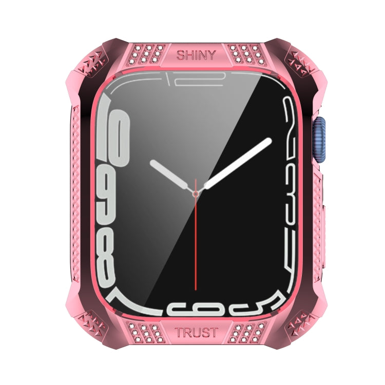 Trapano Cintura Rombo + Custodia Integrata Pellicola Temperata, For Apple Watch Series 9 / 8 / 7 41mm, For Apple Watch Series 9 / 8 / 7 45mm