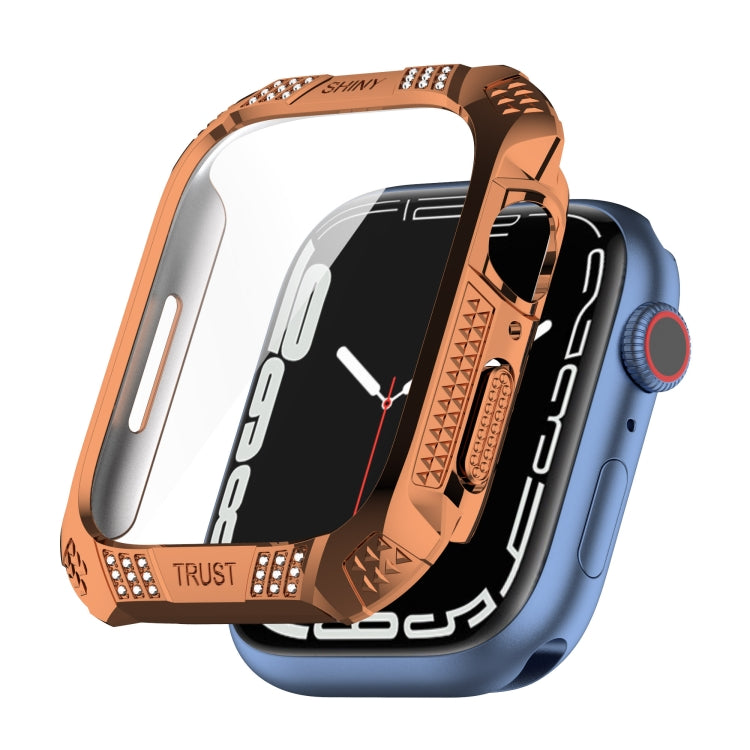 Trapano Cintura Rombo + Custodia Integrata Pellicola Temperata, For Apple Watch Series 9 / 8 / 7 41mm, For Apple Watch Series 9 / 8 / 7 45mm