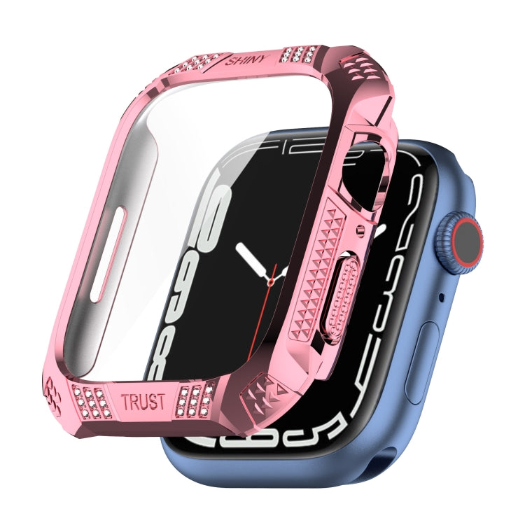 Trapano Cintura Rombo + Custodia Integrata Pellicola Temperata, For Apple Watch Series 9 / 8 / 7 41mm, For Apple Watch Series 9 / 8 / 7 45mm