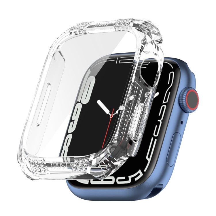 Trapano Cintura Rombo + Custodia Integrata Pellicola Temperata, For Apple Watch Series 9 / 8 / 7 41mm, For Apple Watch Series 9 / 8 / 7 45mm