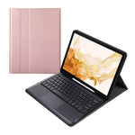Custodia in pelle per tastiera Bluetooth divisa A800B-A con supporto, slot per penna e touchpad, A800B-A