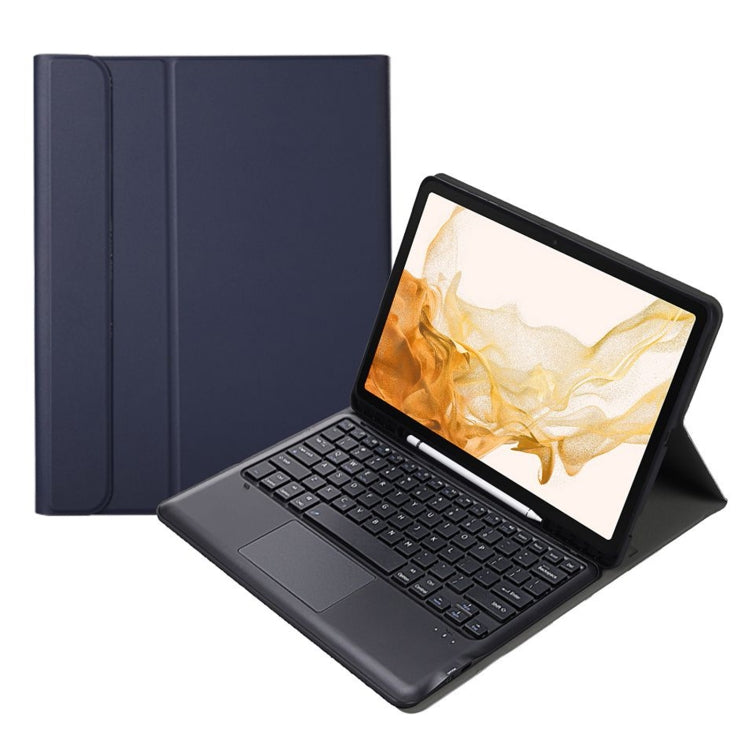 Custodia in pelle per tastiera Bluetooth divisa A800B-A con supporto, slot per penna e touchpad, A800B-A