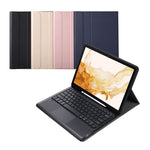 Custodia in pelle per tastiera Bluetooth divisa A800B-A con supporto, slot per penna e touchpad, A800B-A