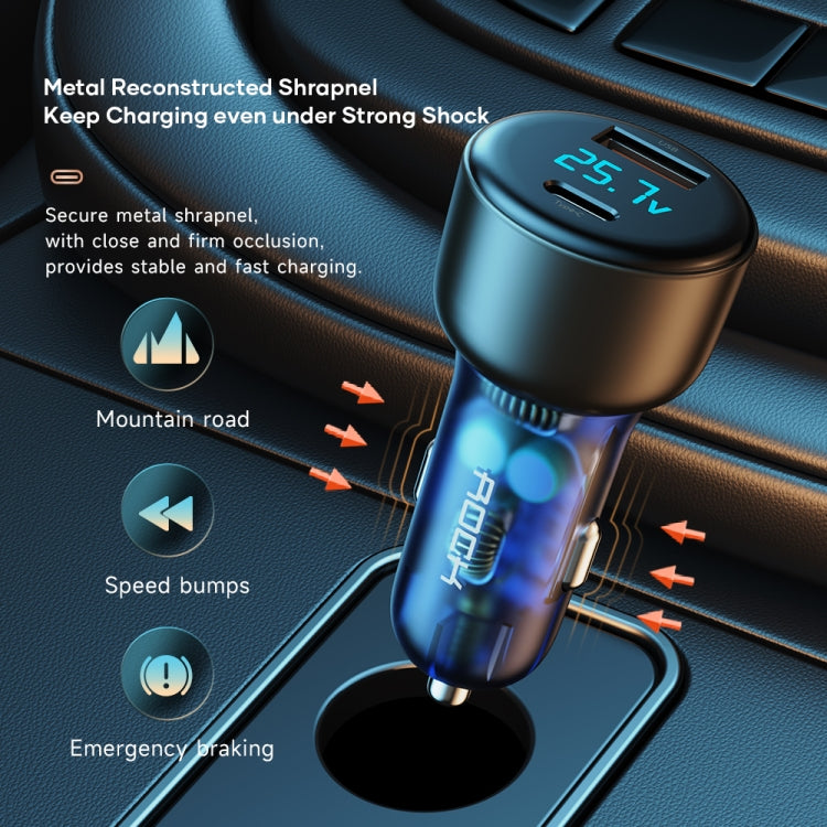 Caricabatteria da auto a doppia porta ROCK H16 PD 72W Type-C / USB-C + USB, H16