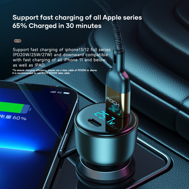Caricabatteria da auto a doppia porta ROCK H16 PD 72W Type-C / USB-C + USB, H16