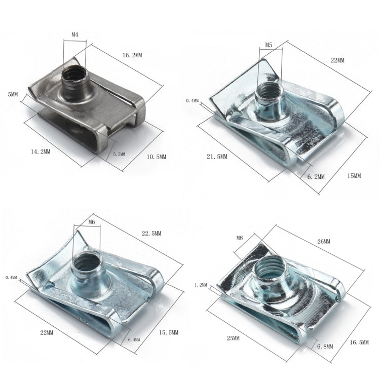 A6827 Dadi a clip per auto/moto 40 in 1 Dado a clip a forma di B, A6827