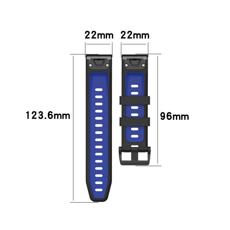 Cinturino in silicone bicolore a sgancio rapido da 22 mm per Garmin Fenix 7 / EPIX