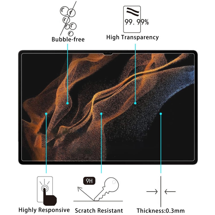 Pellicola per tablet in vetro temperato antideflagrante 9H 2.5D, For Samsung Galaxy Tab S8 Ultra / X900 (1 PC)
