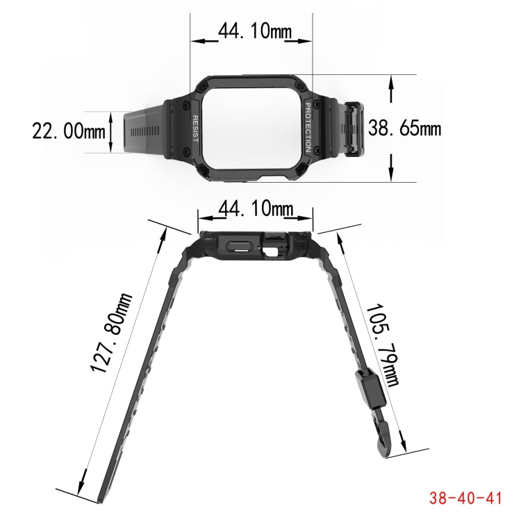 Cinturino integrato in tinta unita a tre prove per la serie Apple Watch, 7 41mm / 6&SE&5&4 40mm / 3&2&1 38mm, 7 45mm / 6&SE&5&4 44mm / 3&2&1 42mm