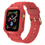 Cinturino integrato in tinta unita a tre prove per la serie Apple Watch, 7 41mm / 6&SE&5&4 40mm / 3&2&1 38mm, 7 45mm / 6&SE&5&4 44mm / 3&2&1 42mm